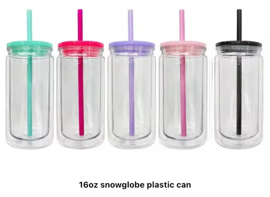 16oz plastic/arcylic cup snow globe